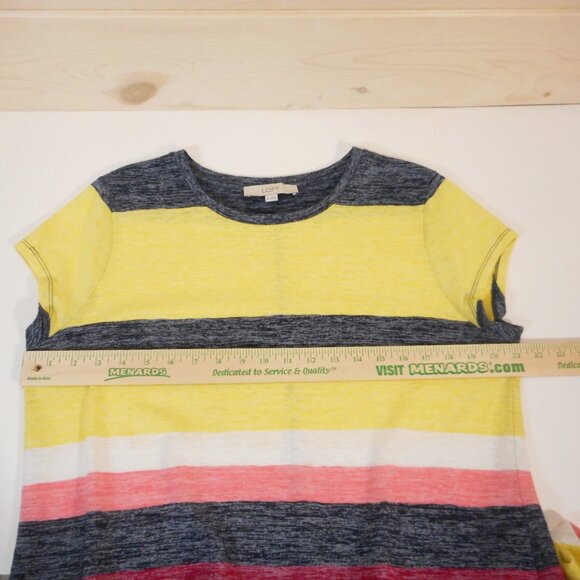 Loft Womens XL Maxi Dress Comfort Casual Travel Bold Stripes Short Sleeve - Picture 5 of 10